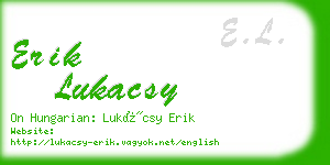 erik lukacsy business card